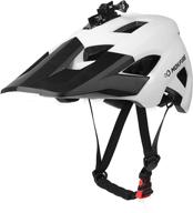 🚴 ultimate safety and convenience: mokfire mountain bike helmet with usb safety light, camera mount, and detachable sun visor for mtb cycling - women and men (size: 22-24 inches) logo