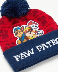 img 1 attached to 🧢 Прелестная зимняя шапка и варежки для мальчиков Nickelodeon Paw Patrol - возраст 2-7!