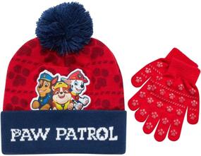 img 4 attached to 🧢 Прелестная зимняя шапка и варежки для мальчиков Nickelodeon Paw Patrol - возраст 2-7!
