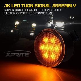 img 3 attached to 🚦 Xprite Amber Clear Lens LED Turn Signal Lights with Parking Function for 2007-2018 Jeep Wrangler JK & Wrangler Unlimited