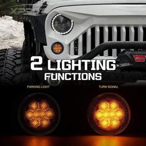 img 1 attached to 🚦 Xprite Amber Clear Lens LED Turn Signal Lights with Parking Function for 2007-2018 Jeep Wrangler JK & Wrangler Unlimited