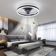 🏮 chanfok ceiling fan with light - flush mount modern indoor 19.7" led dimmable low profile ceiling fans with remote control - black логотип