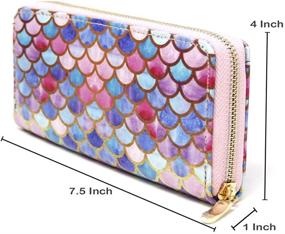 img 3 attached to 💼 Women's Holographic 3D Long Clutch Wallet with Zipper Closure, Card Slots, and Zippered Coin Pouch