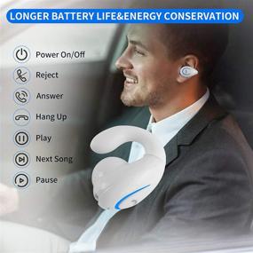 img 3 attached to 🎧 Беспроводная гарнитура Sunffice Ultralight - одноухая гарнитура BT5.0 со встроенным микрофоном, шумоподавлением и клипсой для iPhone, Android, смартфонов Samsung (белая)