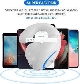 img 1 attached to 🎧 Беспроводная гарнитура Sunffice Ultralight - одноухая гарнитура BT5.0 со встроенным микрофоном, шумоподавлением и клипсой для iPhone, Android, смартфонов Samsung (белая)