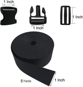 img 2 attached to 🔒 Plastic Buckles Kit: 5 PCS Flat Side Release Buckles, Tri-Glide Slides, and 1 Roll of 1" Nylon Webbing Straps - Ideal for DIY Luggage Straps, Pet Collars, Backpack Repair