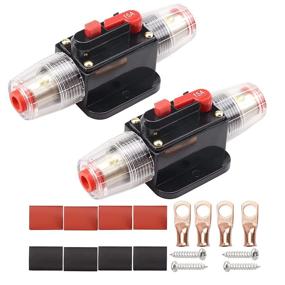 img 4 attached to Bumbesti 15A 20A 30A 40A 50A 60A 80A 100A 150A Audio Circuit Breaker Inline Fuse Holders Auto Car Stereo Inverter Reset Fuses 12V-24V DC For Automotive RV Marine Boat Audio Solar System 15 Amp 2 Pack