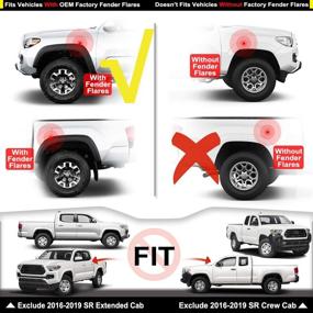 img 3 attached to 🚗 A-Premium Mud Flaps Splash Guards Replacement for Toyota Tacoma 2016-2021, Molded with OEM Fender Flares - Front and Rear 4-Piece Set (Not Compatible with SR Models)