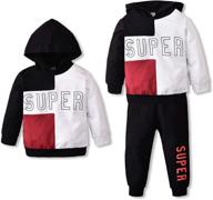 👦 toddler boys hooded sweatshirt + jogger pants winter outfit set - long sleeve pullover hoodie sweatsuit clothes logo