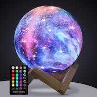 🌕 gdpets moon lamp: remote & touch control night light with wood stand - 16 colors, usb rechargeable - perfect gift for girls & moon lovers - 4.8 inch логотип