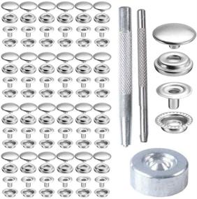 img 4 attached to 200 PCS 15MM Stainless Steel Snap Fasteners Press Stud Buttons + Punching Tool Set for Marine Boats, Canvas, Leather, Rivet