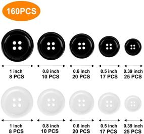 img 3 attached to 🧵 Versatile Mixed Sewing Buttons Set: 160Pcs, Round Black 4-Hole Craft Buttons, 5 Sizes White Resin Button, with Separate Compartment Storage Box – Ideal for Sewing, DIY Crafts, and Holiday Decor