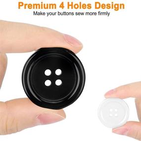 img 2 attached to 🧵 Versatile Mixed Sewing Buttons Set: 160Pcs, Round Black 4-Hole Craft Buttons, 5 Sizes White Resin Button, with Separate Compartment Storage Box – Ideal for Sewing, DIY Crafts, and Holiday Decor