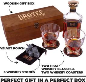 img 3 attached to 🥃 Premium Whiskey Glass Set with Chilling Stones - 2 Bourbon Glasses in Wooden Box - Large 10oz No Lead Crystal