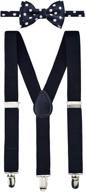 👦 retreez boy's suspender bow tie set: classic polka dots design, high-quality woven pre-tied bow tie logo
