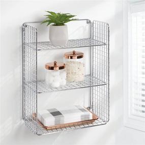 img 2 attached to 🏠 Versatile mDesign Farmhouse Wall Storage Organizer: Maximize Space in Bathroom, Entryway, Hallway, and Beyond!