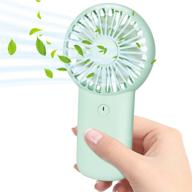 💚 aluan handheld fan mini portable fan high-speed small personal fans adjustable rechargeable battery operated eyelash fan for kids women men indoor outdoor travel cooling with lanyard, green logo