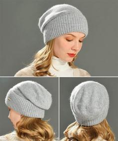 img 1 attached to Jaxmonoy Cashmere Slouchy Beanies Lightweight Outdoor Recreation for Outdoor Clothing