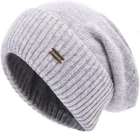 img 4 attached to Jaxmonoy Cashmere Slouchy Beanies Lightweight Outdoor Recreation for Outdoor Clothing