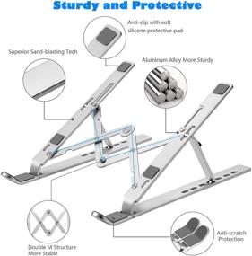 img 2 attached to 📱 Portable Laptop Stand Laptop Riser - Ergonomic Aluminum Stand with 7 Adjustable Angles for MacBook, Dell & 10-15.6" Laptops - Ideal for Work from Home