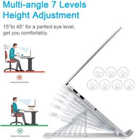 img 3 attached to 📱 Portable Laptop Stand Laptop Riser - Ergonomic Aluminum Stand with 7 Adjustable Angles for MacBook, Dell & 10-15.6" Laptops - Ideal for Work from Home