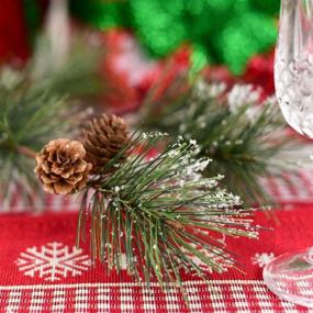 img 1 attached to 🎄 Lvydec 6ft Greenery Christmas Pine Garland: Festive Holiday Decor with Red Berries, Pine Cones, and Pine Needles for Mantel, Fireplace, and Table Centerpiece