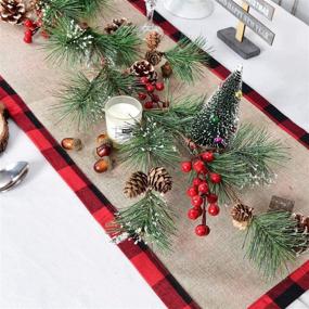 img 3 attached to 🎄 Lvydec 6ft Greenery Christmas Pine Garland: Festive Holiday Decor with Red Berries, Pine Cones, and Pine Needles for Mantel, Fireplace, and Table Centerpiece