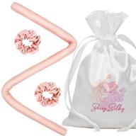 🌸 berrysilky heatless curling rod headband - achieve gorgeous heatless curls with 100% mulberry silk ribbon curler and bonus accessories - rosy glow, 3 piece set logo