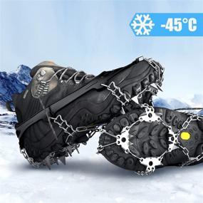 img 1 attached to 🏔️ Wirezoll Ice Cleats - Non Slip Climbing Spikes for Hiking Boots and Snow Shoes. Enhance Traction with Boot Chains and Microspikes. Ideal for Men and Women.