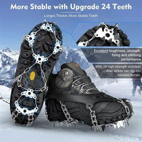 img 3 attached to 🏔️ Wirezoll Ice Cleats - Non Slip Climbing Spikes for Hiking Boots and Snow Shoes. Enhance Traction with Boot Chains and Microspikes. Ideal for Men and Women.