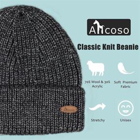 img 3 attached to ANCOSO Wool Knit Beanie Hat - Winter Warm Caps for Unisex - Cozy Cuffed Cap Ideal for Cold Weather