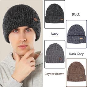 img 1 attached to ANCOSO Wool Knit Beanie Hat - Winter Warm Caps for Unisex - Cozy Cuffed Cap Ideal for Cold Weather