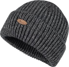 img 4 attached to ANCOSO Wool Knit Beanie Hat - Winter Warm Caps for Unisex - Cozy Cuffed Cap Ideal for Cold Weather