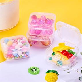 img 2 attached to 24 Pack of Small Clear Plastic Storage Containers with Hinged Lids - Ideal for Beads, Earplugs, Pins, Crafts, Jewelry, Hardware, and Small Items (2.9 x 2.9 x1 Inches)