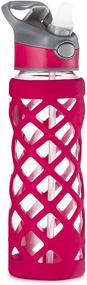 img 4 attached to Swig Savvy Sports Leakproof Glass Water Bottle - 25oz, Wide Mouth, Pink