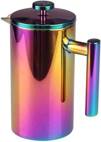 img 3 attached to Experience the Magicafé Difference: Rainbow 34oz/1L Stainless Steel Double Walled French Press Coffee Maker