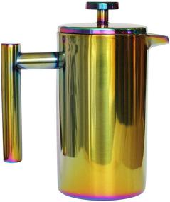 img 2 attached to Experience the Magicafé Difference: Rainbow 34oz/1L Stainless Steel Double Walled French Press Coffee Maker