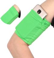 🏃 jogging wristband armband for cellphone, key & earphone - arm band sleeve holder pouch case compatible with iphone 6 6s 7 8 x xr xs 11 pro, android, samsung galaxy, pixel - jogging running & walking - green logo