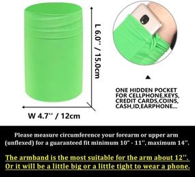 img 3 attached to 🏃 Jogging Wristband Armband for Cellphone, Key & Earphone - Arm Band Sleeve Holder Pouch Case Compatible with iPhone 6 6S 7 8 X XR XS 11 Pro, Android, Samsung Galaxy, Pixel - Jogging Running & Walking - Green