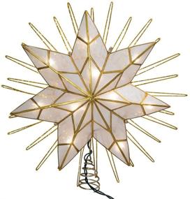 img 3 attached to 🌟 Kurt Adler 14-inch Capiz Star Lighted Treetop with 7 Points