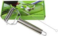 🥕 ultra sharp dual julienne peeler: stainless steel vegetable, potato, and fruit peeler for kitchen logo