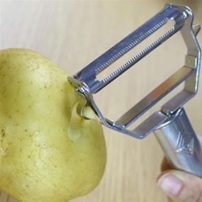 img 3 attached to 🥕 Ultra Sharp Dual Julienne Peeler: Stainless Steel Vegetable, Potato, and Fruit Peeler for Kitchen