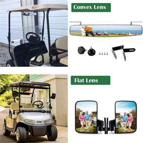 img 3 attached to 🏌️ Combo Pack: Foldable Side Mirrors for Club Car EZGO Yamaha by Roykaw - Rear View Golf Cart Mirrors