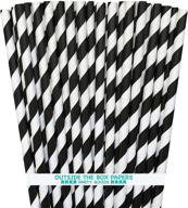 black stripe paper straws pack logo