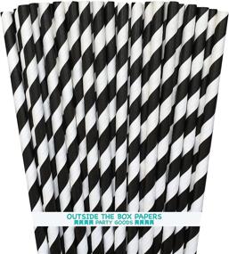 img 4 attached to Black Stripe Paper Straws Pack