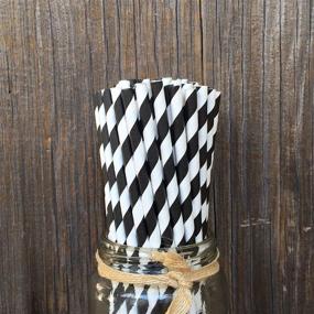 img 3 attached to Black Stripe Paper Straws Pack