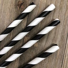 img 2 attached to Black Stripe Paper Straws Pack