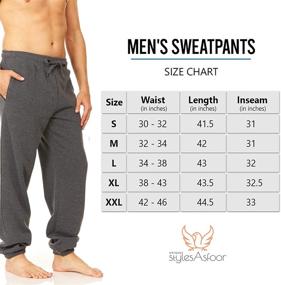 img 1 attached to 👖 ASFOOR Men's Fleece Athletic Sweatpants - Unique Style, Open Bottom with Drawstring Waistband and Pockets