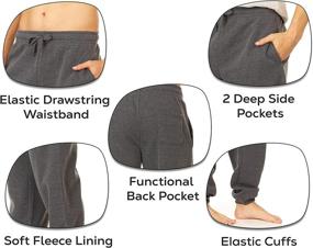 img 3 attached to 👖 ASFOOR Men's Fleece Athletic Sweatpants - Unique Style, Open Bottom with Drawstring Waistband and Pockets