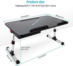 img 2 attached to 🛏️ Adjustable Height Laptop Desk for Bed, Amoskey Lap Desk for Laptop and Writing with Folding Design - Ideal for Sofa, Table Replacement (Black)